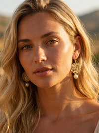 Louise Freshwater Pearl Round Woven Earrings