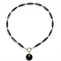 Lucerna Banded Agate and Pearl Necklace with detatchable pendant