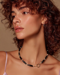 Lucerna Banded Agate and Pearl Necklace with detatchable pendant