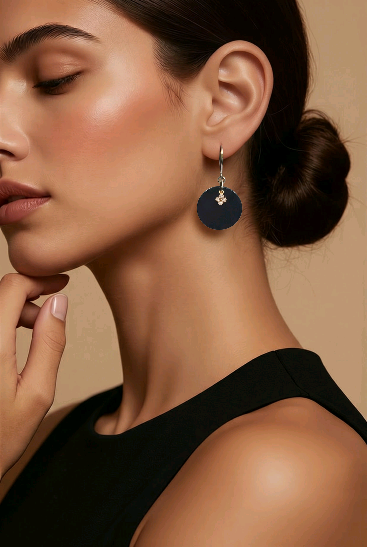Lucerna Onyx Disc Earrings