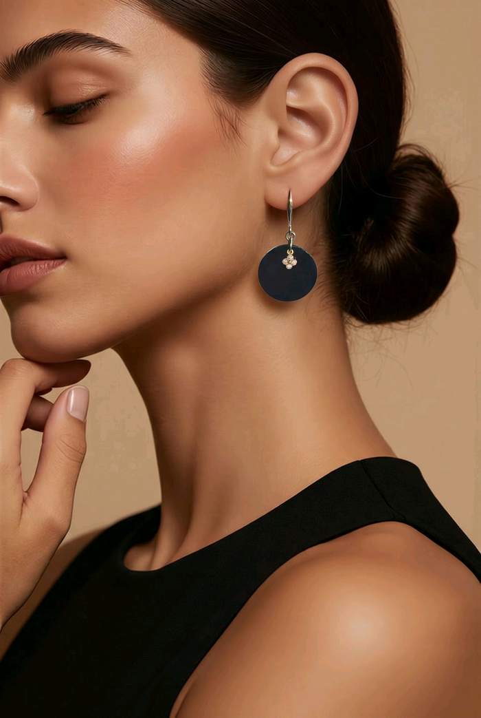 Lucerna Onyx Disc Earrings