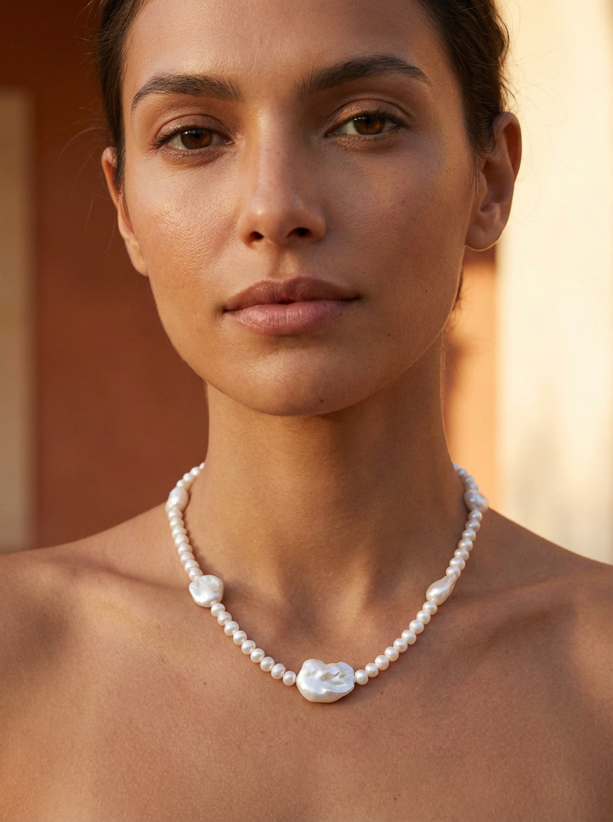 Lucy Organic Baroque Freshwater Pearl Necklace