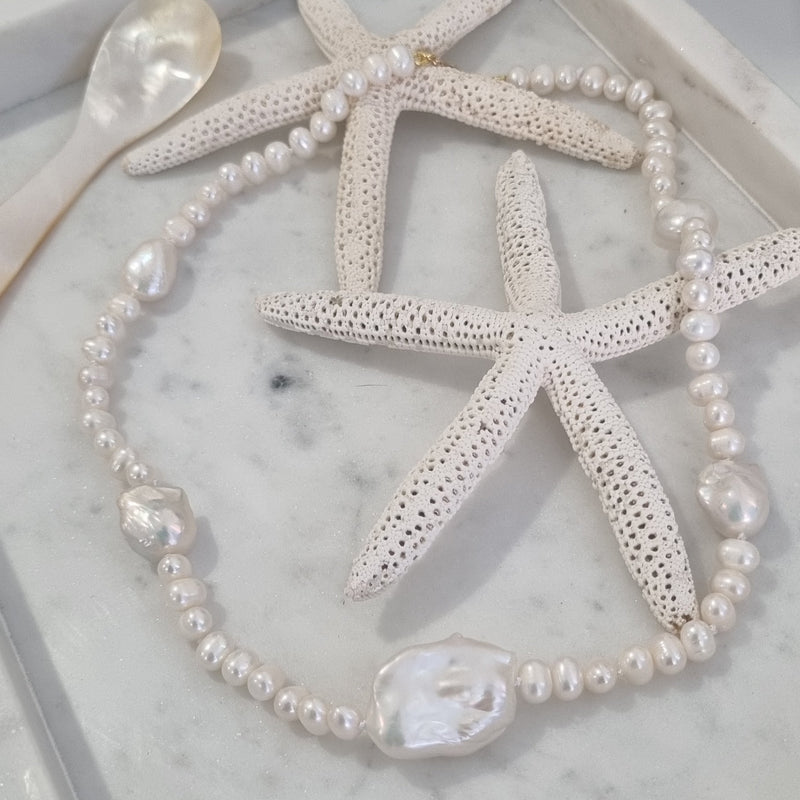 Lucy Organic Baroque Freshwater Pearl Necklace