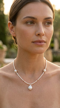 Lustrous White Freshwater Pearl Pendant Necklace