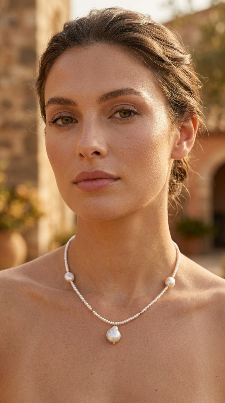 Lustrous White Freshwater Pearl Pendant Necklace