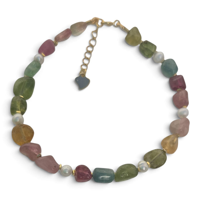 Mac Rainbow Tourmaline and Pearl Bracelet