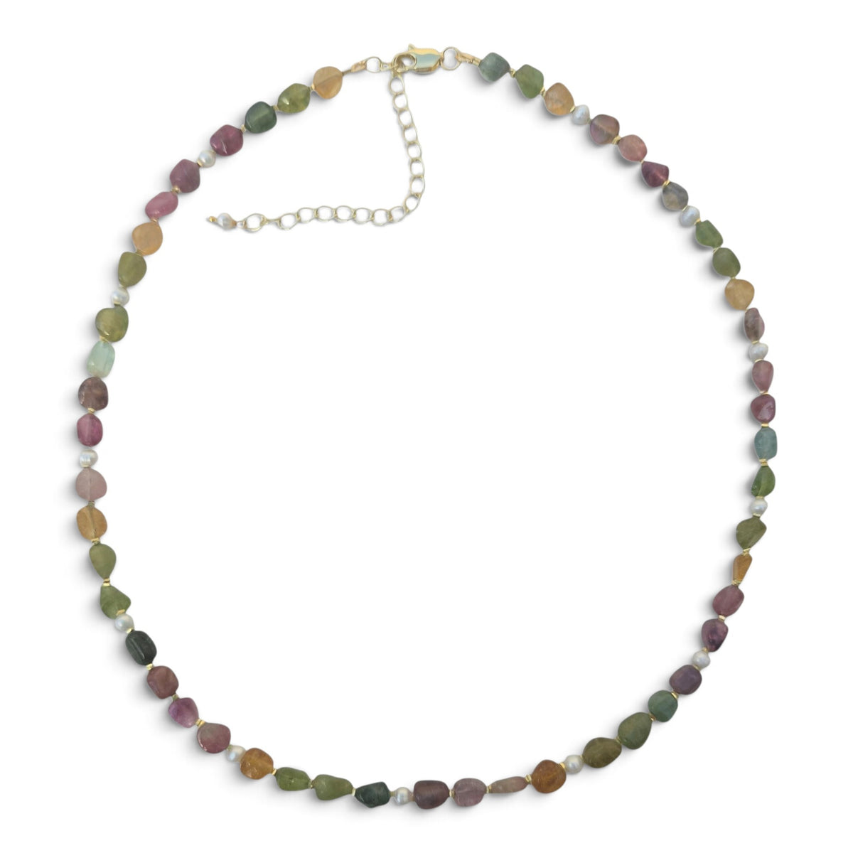 Mac Rainbow Tourmaline and Pearl Necklace