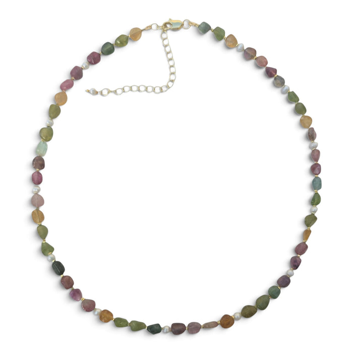 Mac Rainbow Tourmaline and Pearl Necklace