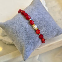 Mac Red Coral and Pearl Bracelet