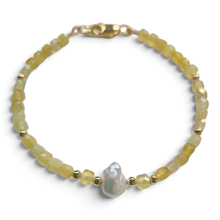Mac Yellow Opal and Keshi Pearl Bracelet