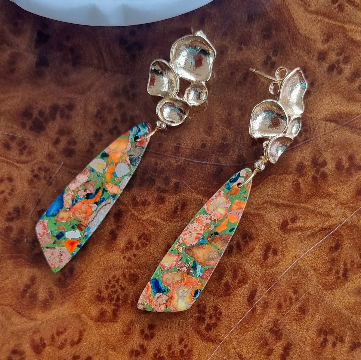 Mardi Gras Multi-Colour Jasper Stud Earrings