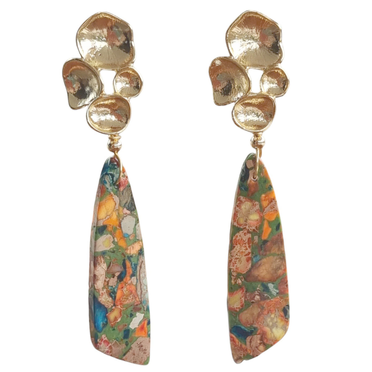 Mardi Gras Multi-Colour Jasper Stud Earrings