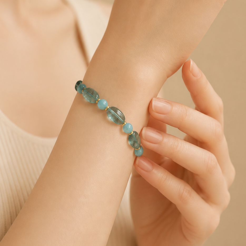 Marea Blue Fluorite and Amazonite Bracelet