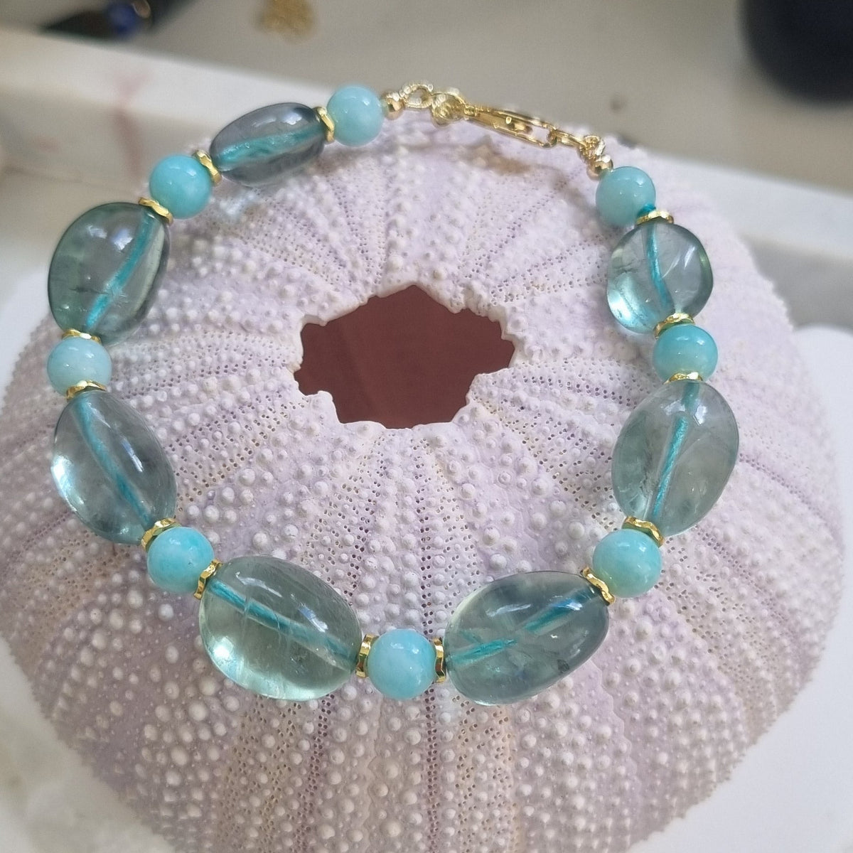Marea Blue Fluorite and Amazonite Bracelet