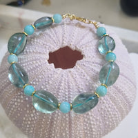 Marea Blue Fluorite and Amazonite Bracelet