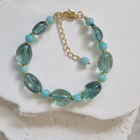 Marea Blue Fluorite and Amazonite Bracelet