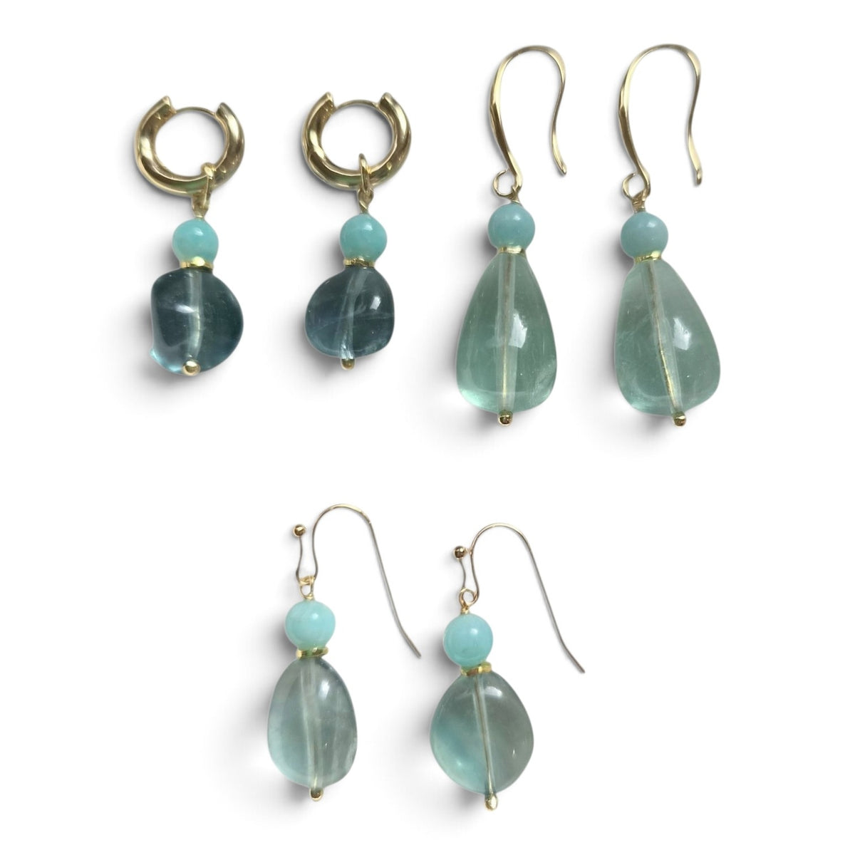 Marea Blue Fluorite and Amazonite Earrings