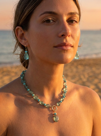 Marea Blue Fluorite and Amazonite Earrings