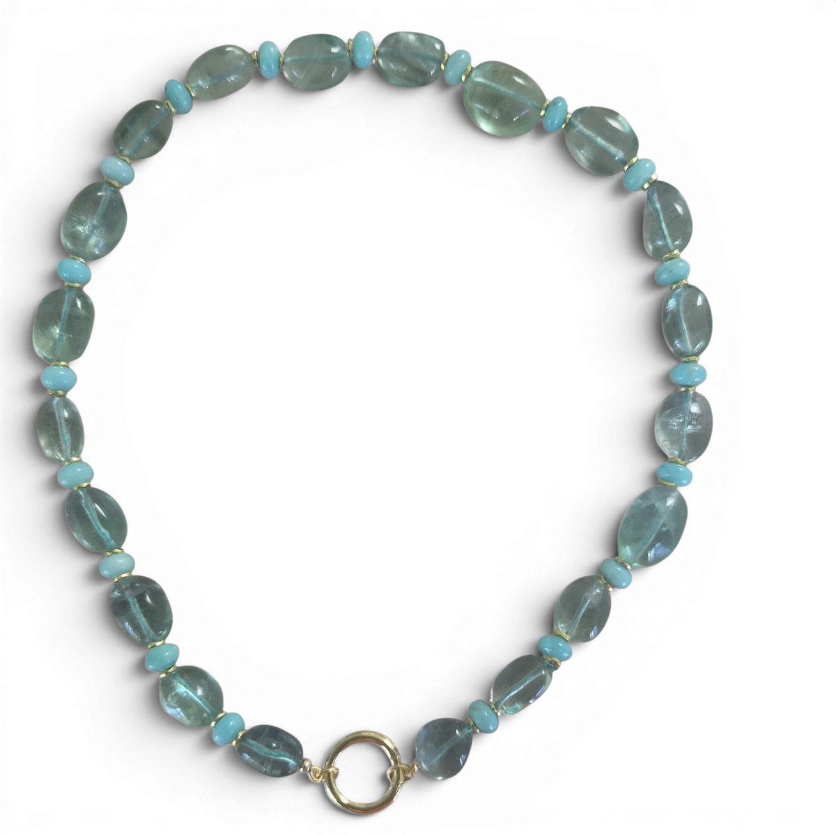 Marea Blue Fluorite and Amazonite Necklace