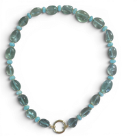 Marea Blue Fluorite and Amazonite Necklace
