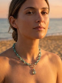 Marea Blue Fluorite and Amazonite Necklace