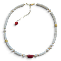 Marevia Red Coral and Shell Necklace