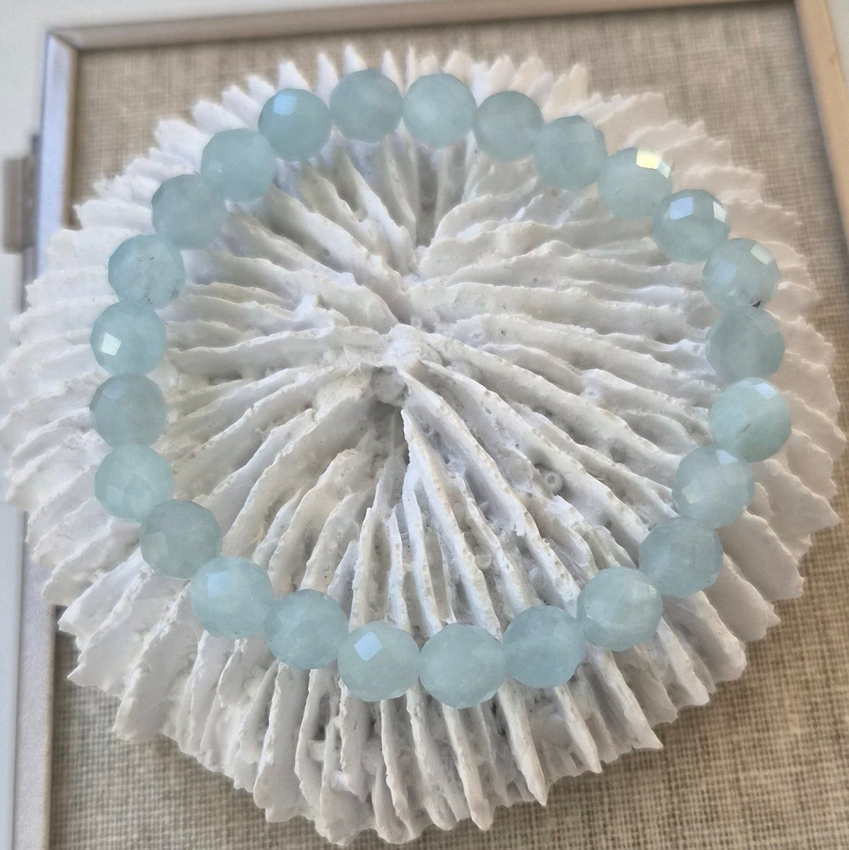 Marina Aquamarine 8mm Elastic Bracelets