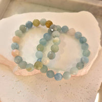 Marina Aquamarine and Beryl Elastic Bracelets