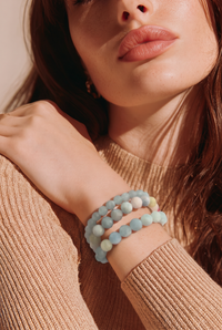 Marina Aquamarine and Beryl Elastic Bracelets
