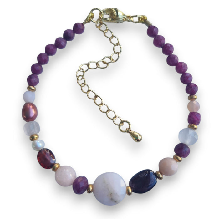 Mariposa Bracelet Black-Ruby, Garnet and Pink Opal