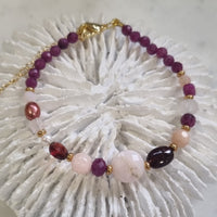 Mariposa Bracelet Black-Ruby, Garnet and Pink Opal