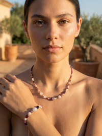 Mariposa Bracelet Black-Ruby, Garnet and Pink Opal