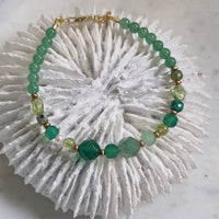 Mariposa Bracelet Green-Green Onyx and Aventurine with Peridot