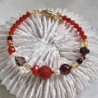Mariposa Bracelet Orange-Carnelian, Citrine and Smokey Quartz