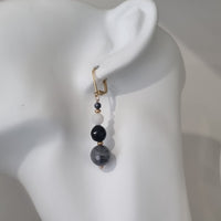 Mariposa Earrings Black-Labradorite, Onyx, Moonstone and Terahertz