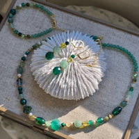 Mariposa Earrings Green-Green Onyx, Aventurine, Green Quartz and Malachite