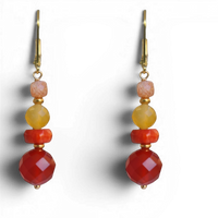 Mariposa Earrings Orange-Carnelian, Coral, Yellow Opal and Sunstone