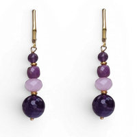 Mariposa Earrings Purple-Amethyst, Jade and Lepidolite