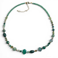 Mariposa Necklace Green-Green Onyx and Aventurine with Peridot