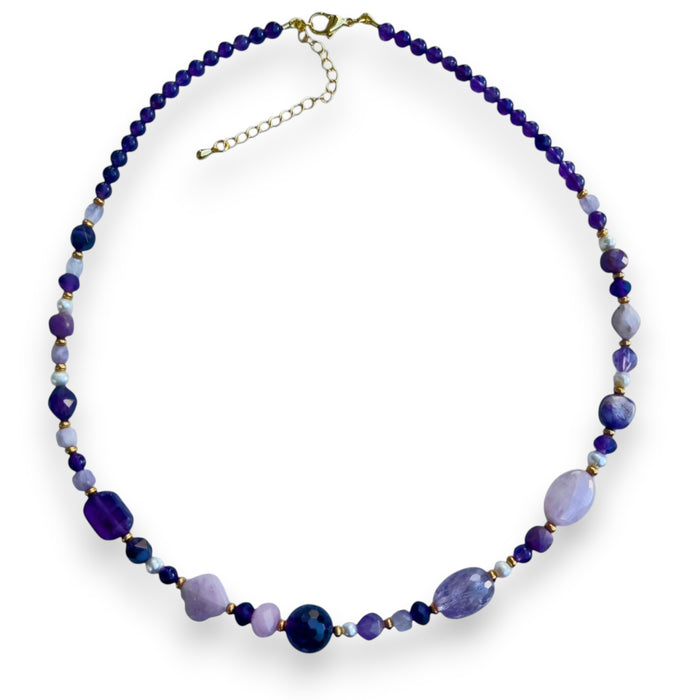 Mariposa Necklace Purple-Amethyst, Charite and Kunzite
