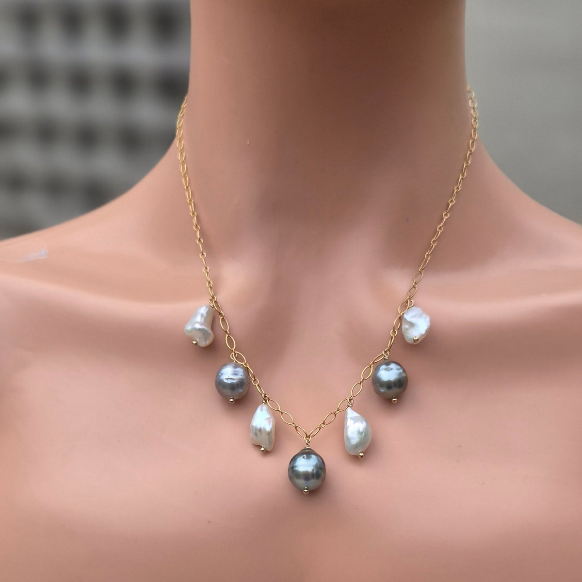 Maui Keshi Freshwater and Tahitian Pearl Necklace