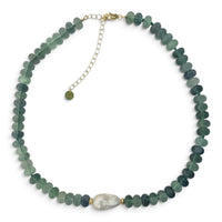 Mermaid Flourite and Pearl Necklace