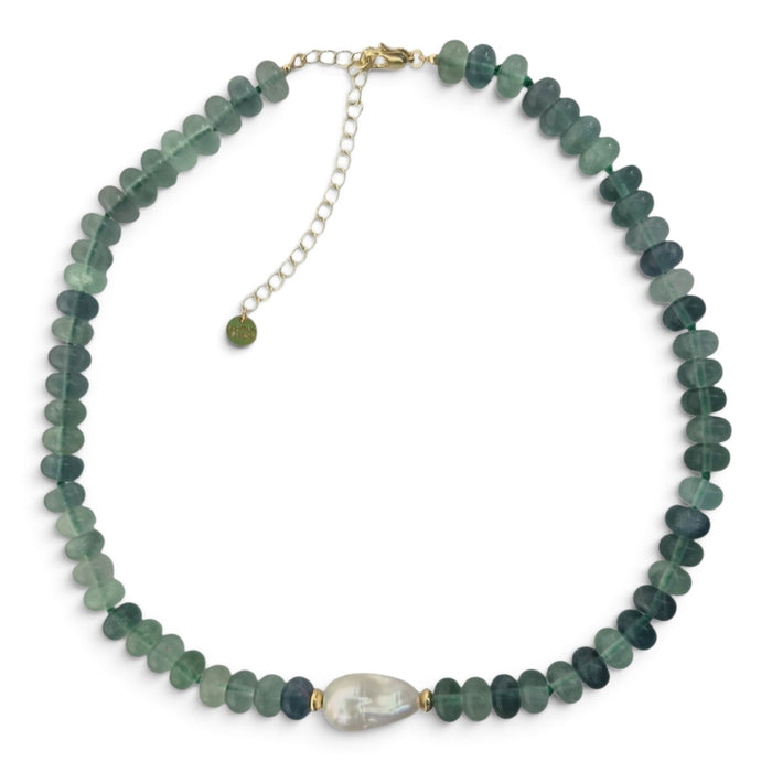 Mermaid Flourite and Pearl Necklace