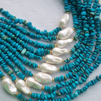Micki Baroque Pearl and Turquoise necklace