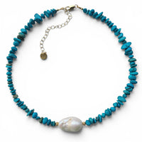 Micki Baroque Pearl and Turquoise necklace

