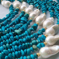 Micki Baroque Pearl and Turquoise necklace