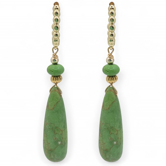 Midori Green Turquoise Hoop Earrings