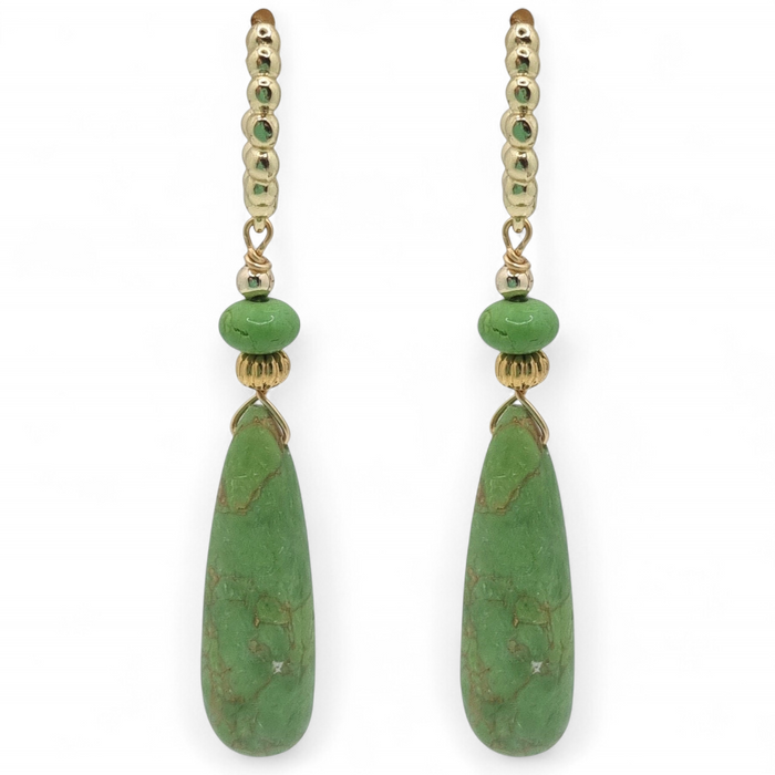 Midori Green Turquoise Hoop Earrings