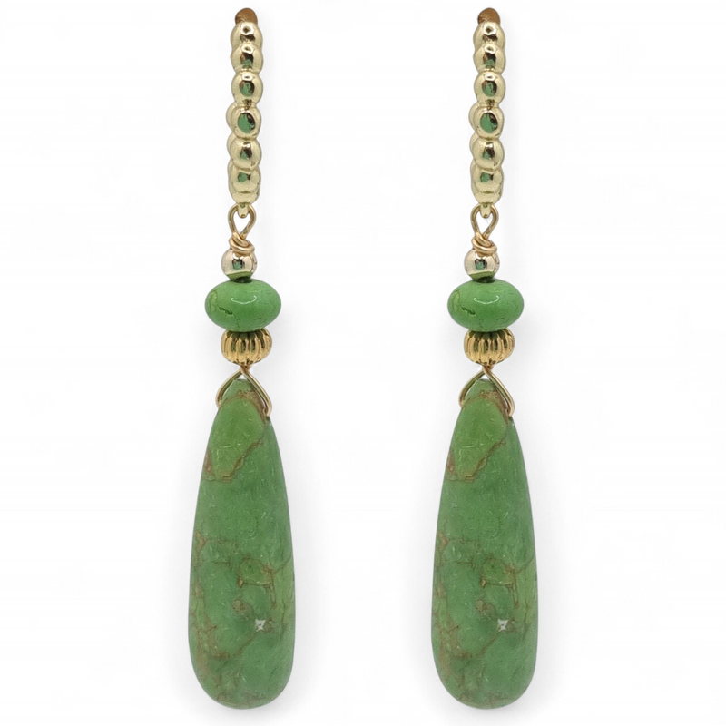 Midori Green Turquoise Hoop Earrings