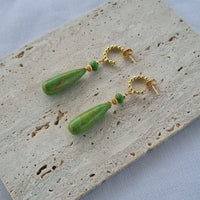 Midori Green Turquoise Hoop Earrings